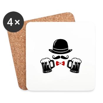 Bier Junggesellenabschied Party - Untersetzer (4er-Set) - Weiß - Vorne