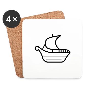Pirate ship - Coasters (set of 4) - white - Front