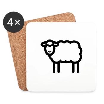 sheep - Coasters (set of 4) - white - Front