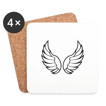 Ailes d'ange - Dessous de verre (lot de 4) - blanc - Devant