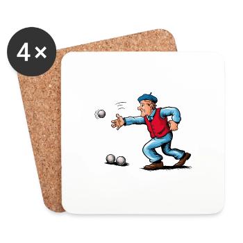 Franzose spielt Petanque für einen Petanque - Untersetzer (4er-Set) - Weiß - Vorne