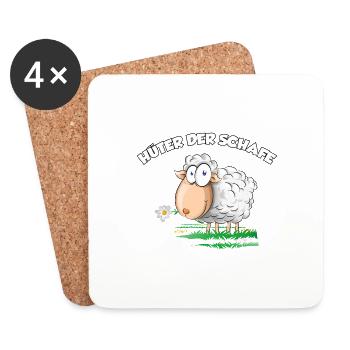 Hüter der Schafe - Untersetzer (4er-Set) - Weiß - Vorne