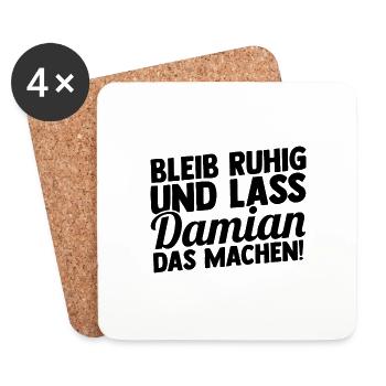 Vorname Damian - Untersetzer (4er-Set) - Weiß - Vorne