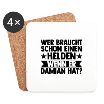 Vorname Damian - Untersetzer (4er-Set) - Weiß - Vorne