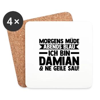 Vorname Damian - Untersetzer (4er-Set) - Weiß - Vorne