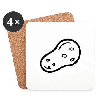 potato - Coasters (set of 4) - white - Front