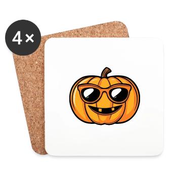 Kürbis Halloween Herbst Cool - Untersetzer (4er-Set) - Weiß - Vorne