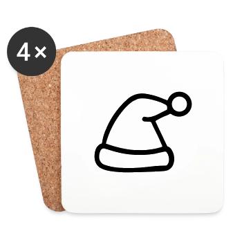 bonnet de noel - Dessous de verre (lot de 4) - blanc - Devant