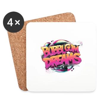 Retro Bubblegum Träume für Bubblegum Fan - Untersetzer (4er-Set) - Weiß - Vorne