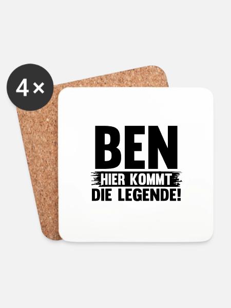 Vorname Ben - Untersetzer (4er-Set) - Weiß