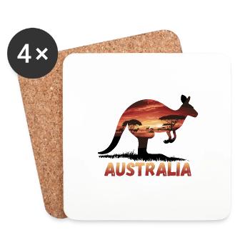 Australien Känguru Australia für Australier - Untersetzer (4er-Set) - Weiß - Vorne