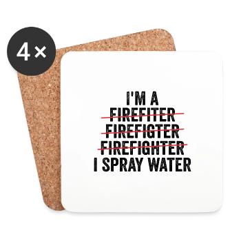 i'm a firefighter - Dessous de verre (lot de 4) - blanc - Devant
