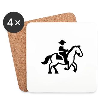Reiter Pferd Reiter - Untersetzer (4er-Set) - Weiß - Vorne