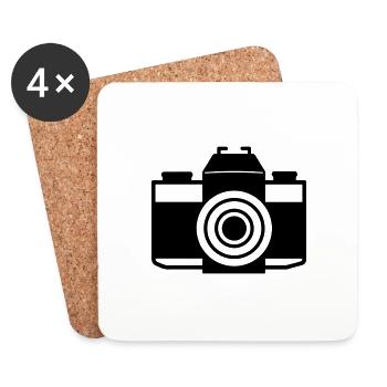 Appareil photo - Dessous de verre (lot de 4) - blanc - Devant