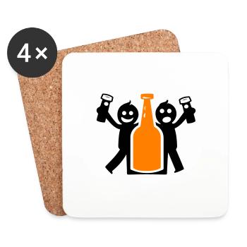 Bachelor Party Bachelor Stick Figure - Coasters (set of 4) - white - Front