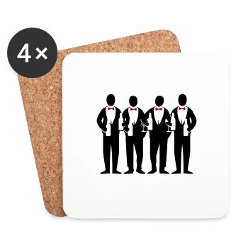 Marié Equipe Party Bachelors - Dessous de verre (lot de 4) - blanc - Devant