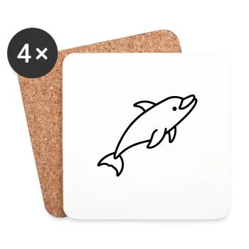 dolphin - Coasters (set of 4) - white - Front