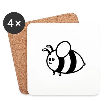 Abeille - Dessous de verre (lot de 4) - blanc - Devant