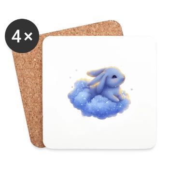 Hase auf Wolke - Untersetzer (4er-Set) - Weiß - Vorne