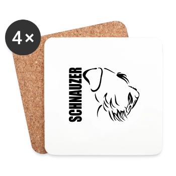 SCHNAUZER Profil Hunde Hund Wilsigns - Untersetzer (4er-Set) - Weiß - Vorne