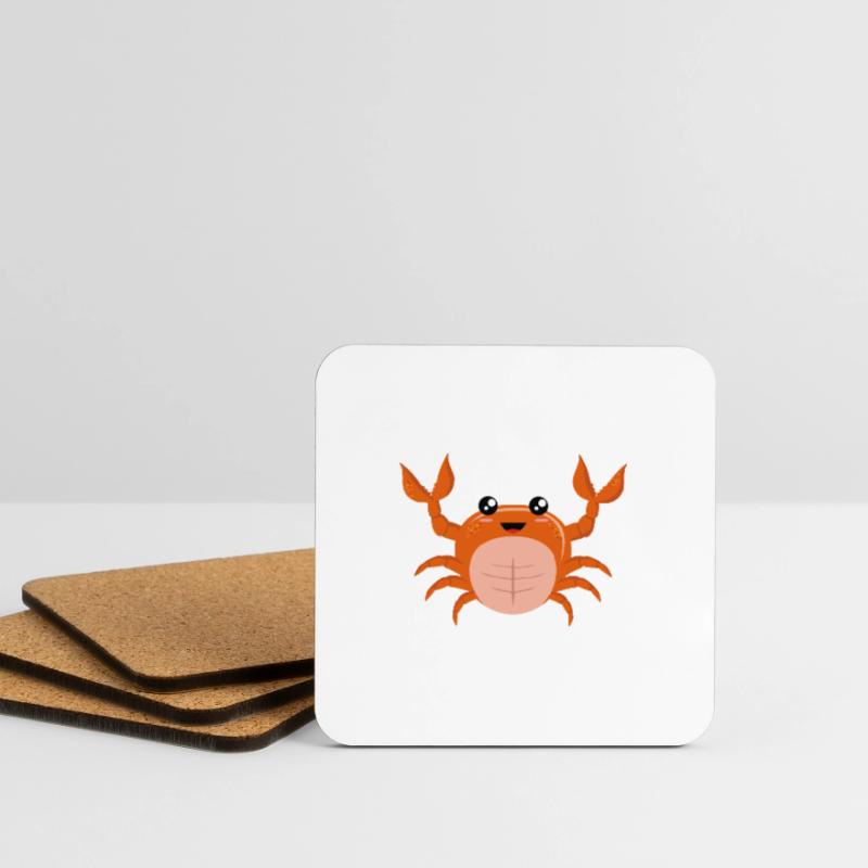 Tiny Soft-shell Orange Crawling Crab Coasters (set of 4)