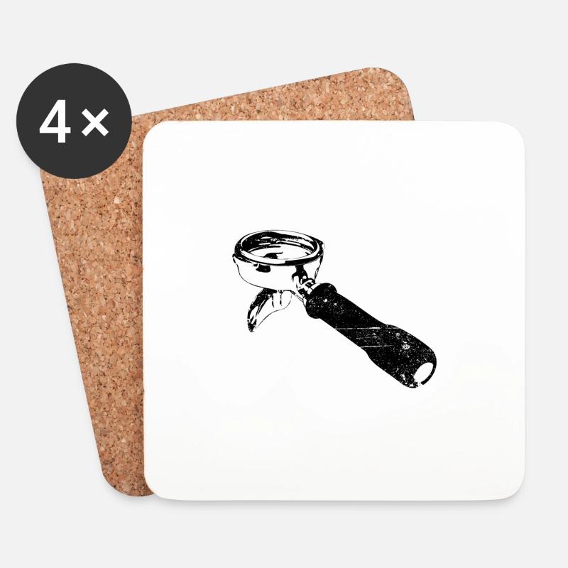 Espresso Siebträger - Untersetzer (4er-Set) - Weiß