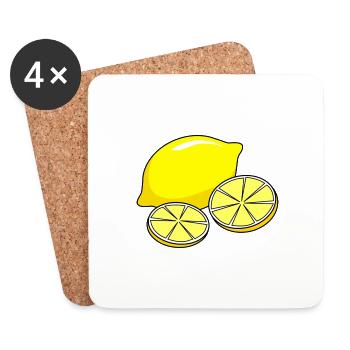 Citron jaune pour vous! - Dessous de verre (lot de 4) - blanc - Devant