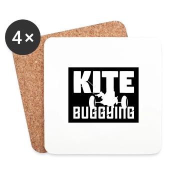 Kite buggying - Untersetzer (4er-Set) - Weiß - Vorne
