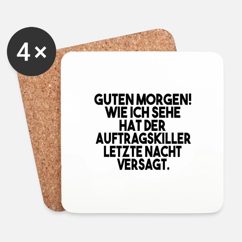 Lustige Sprüche Witzige Sprüche Geschenk - Untersetzer (4er-Set) - Weiß