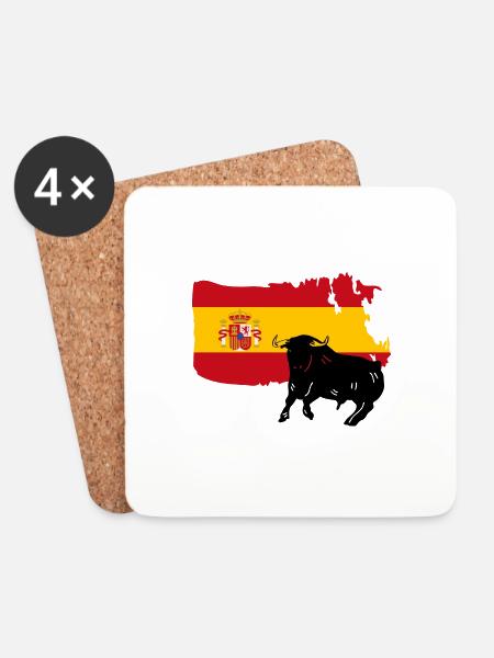 Spanisch Nationalität - Untersetzer (4er-Set) - Weiß