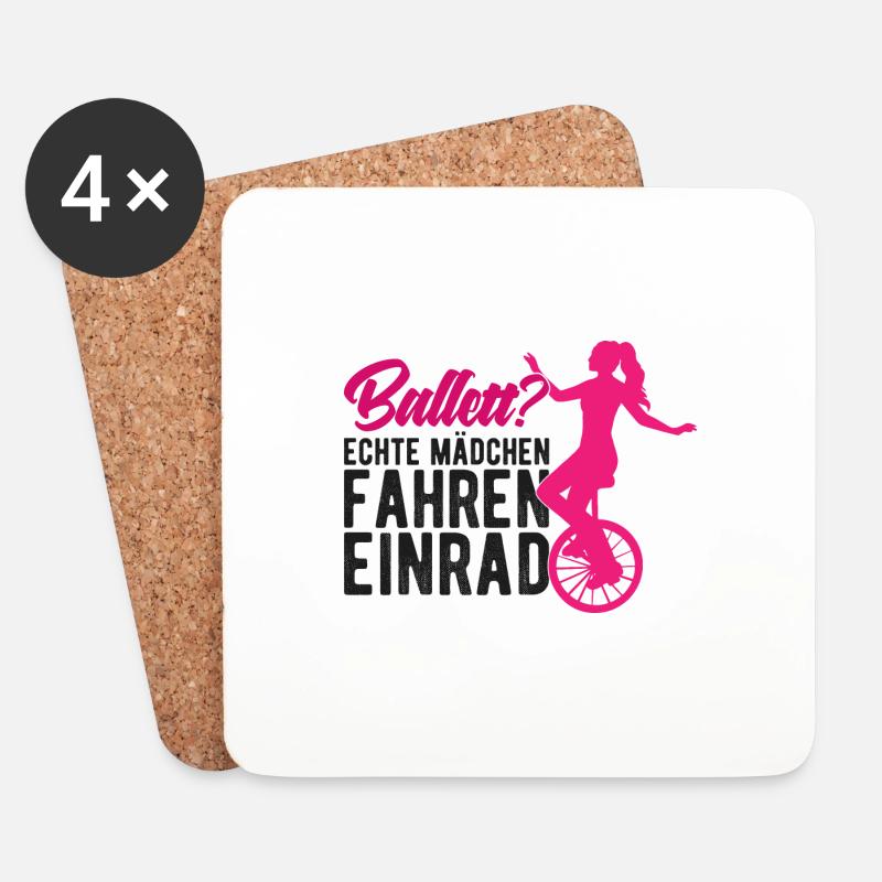 Einrad fahren Spruch Einradfahrerin - Untersetzer (4er-Set) - Weiß