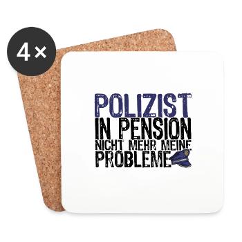 Polizist In Pension Polizei Abschiedsgeschenk - Untersetzer (4er-Set) - Weiß - Vorne