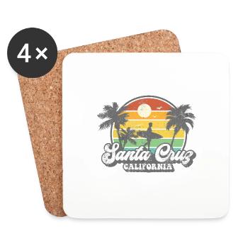 Santa Cruz California retro vintage 70er Stil - Untersetzer (4er-Set) - Weiß - Vorne