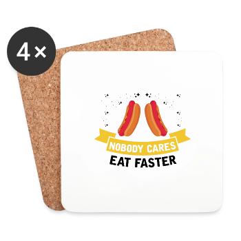 Restauration rapide Hot Dog Hotdog FastFood - Dessous de verre (lot de 4) - blanc - Devant