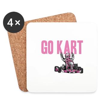 Kart Racing Girl. Mädchen Racer Geschenk - Untersetzer (4er-Set) - Weiß - Vorne