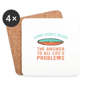 Long Point Beach Answer To All Life's Problems - Coasters (set of 4) - white - Front