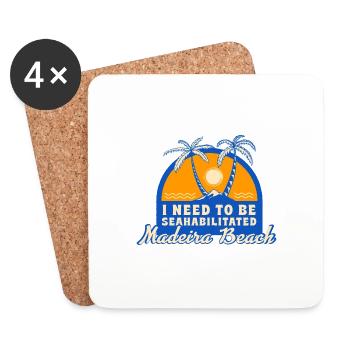 I Need To Be Seahabilitated Madeira Beach Summer - Untersetzer (4er-Set) - Weiß - Vorne