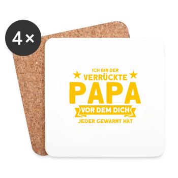 Papa Vater Papas Väter Geschenk - Untersetzer (4er-Set) - Weiß - Vorne