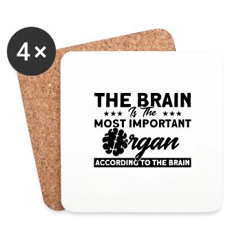 Neurobiologie Neurowissenschaftler Geschenk - Untersetzer (4er-Set) - Weiß - Vorne