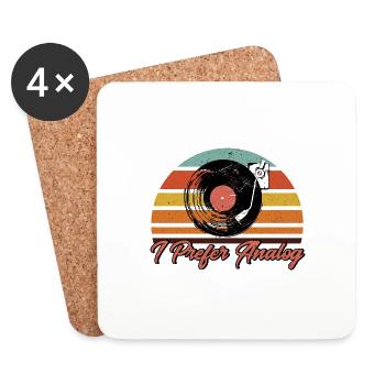 Collection de disques vinyles collector - Dessous de verre (lot de 4) - blanc - Devant