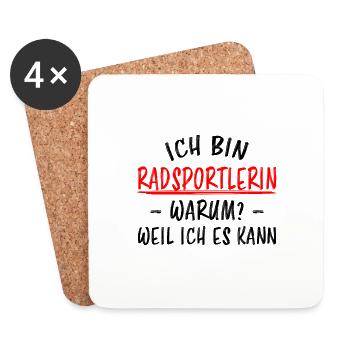 Radsportlerin Mountainbike Bike Fahrrad Geschenk - Untersetzer (4er-Set) - Weiß - Vorne