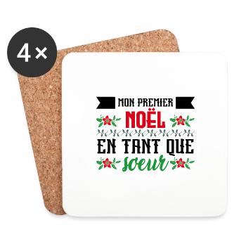 Le premier Noël en tant que sœur - Dessous de verre (lot de 4) - blanc - Devant