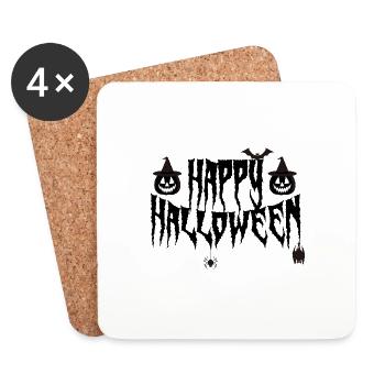 happy halloween - Dessous de verre (lot de 4) - blanc - Devant