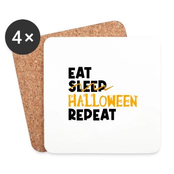 cadeau Halloween humour | Halloween !! - Dessous de verre (lot de 4) - blanc - Devant