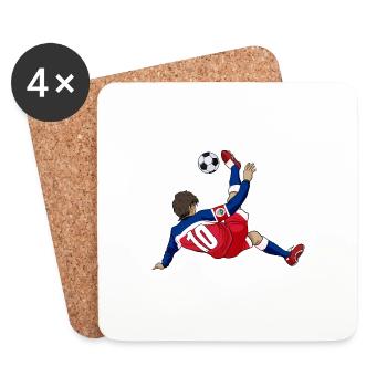 Costa Rica Équipe nationale de football I Football Costa - Dessous de verre (lot de 4) - blanc - Devant