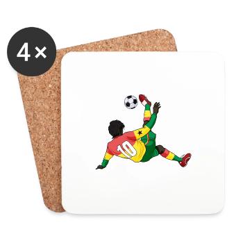 Ghana National Soccer Team I Football Ghana - Coasters (set of 4) - white - Front