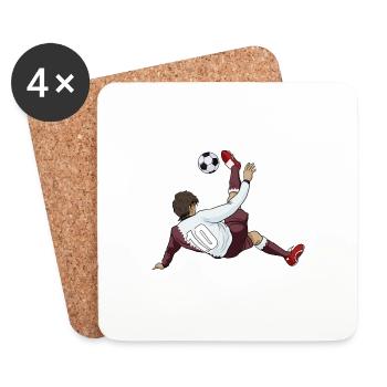 Équipe nationale arabe de football I Football Qatar - Dessous de verre (lot de 4) - blanc - Devant