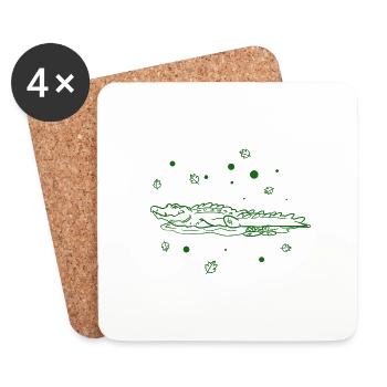 Crocodile - Dessous de verre (lot de 4) - blanc - Devant