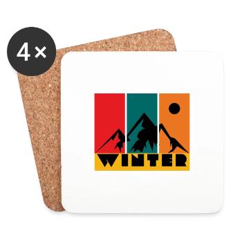 Winter - Untersetzer (4er-Set) - Weiß - Vorne