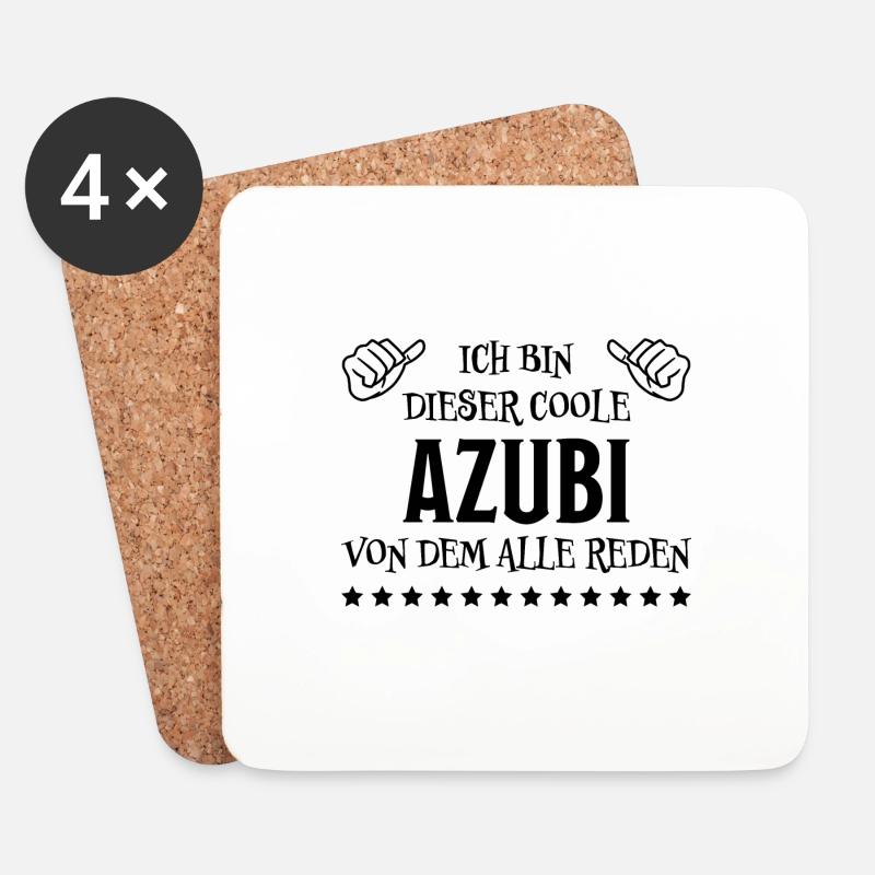 Azubi Witz Spruch Lehrling Auszubildende Geschenk - Untersetzer (4er-Set) - Weiß